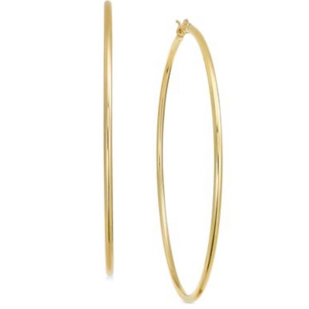 And Now This 18k Gold tone over Brass Hoop Earrings